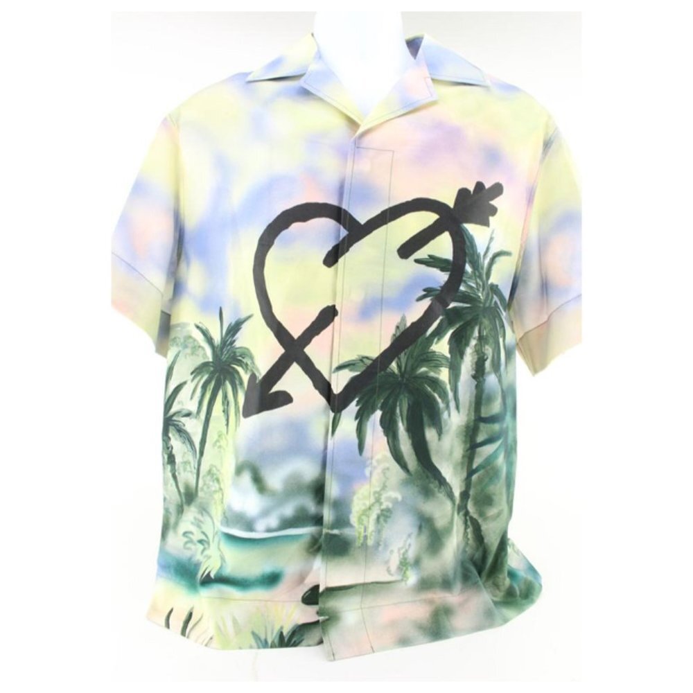 Palm Angels Men's XXXL Size 48 Paradise Heart Button Down Shirt 49pa715s